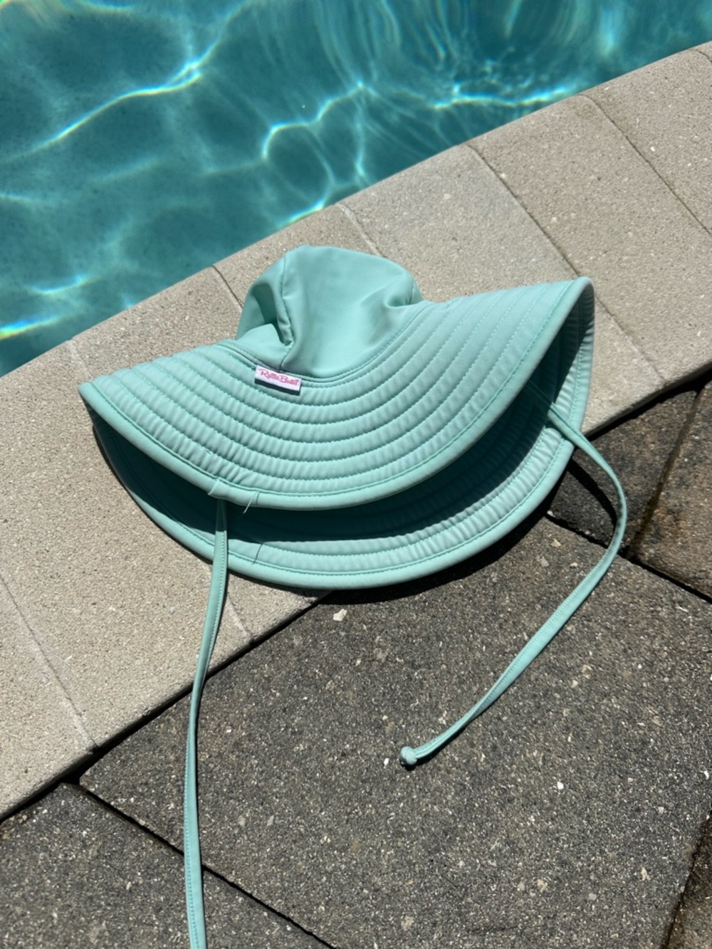 RuffleButts Mint Green Sun Hat with Wide Quilted Brim 0-12m